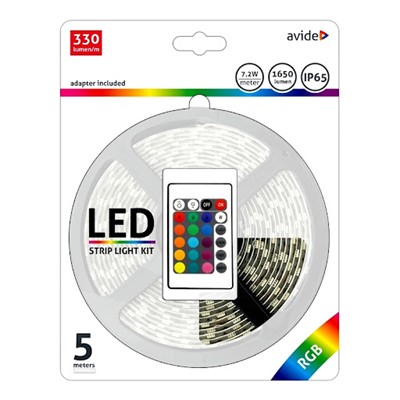 Avide/LED pásek 12V 7,2W/1m RGB trafo  IP65