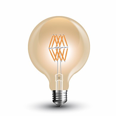 V-TAC / LED žárovka filament G95 LED Bulb - 8W Filament E27 G95 Amber 2200K Warm White