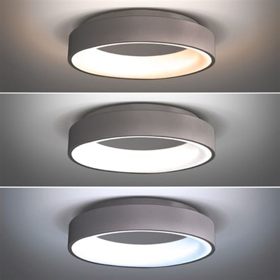 SOLIGHT/  LED stropní světlo kulaté Treviso, 48W, 2880lm, stmívatelné, dálkové ovládání, šedá