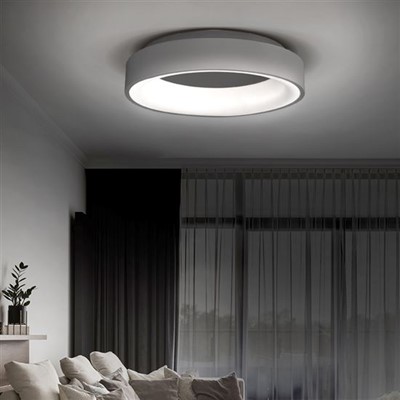 SOLIGHT/  LED stropní světlo kulaté Treviso, 48W, 2880lm, stmívatelné, dálkové ovládání, šedá