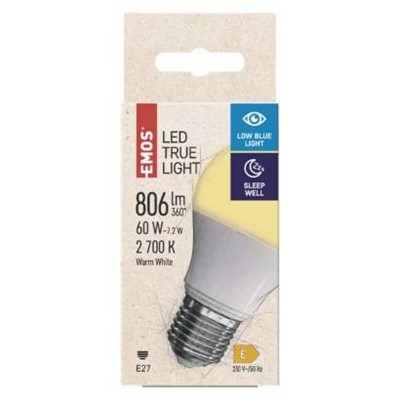 Emos / ZQ5144 LED žárovka True Light 7,2W E27 teplá bílá  Lighting