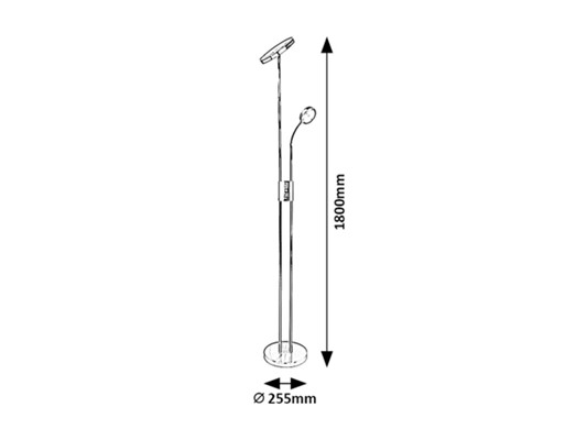 Rabalux / LED Stmívatelná stojací lampa LED/18,5W/230V + LED/4,5W černá