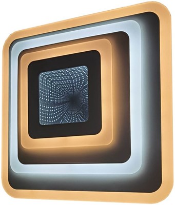 Avide/ Stropní designové stmívatelné LED osvětlení NANSY 3D, 112W, teplá - studená bílá, 48x48cm, čtverec, bí