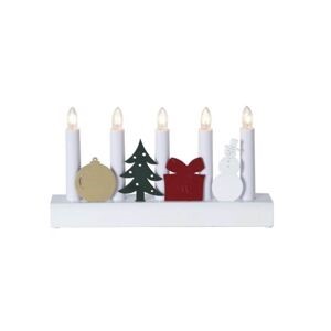 Nipeko/ 271-31 Dekorativní pětiramenný LED svícen s vánočními motivy JULIA, 15W, bílý 