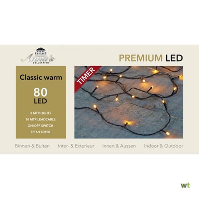 Nipeko/ VÁNOČNÍ OSVĚTLENÍ VENKOVNÍ 80 SVĚTEL 8 METRŮ LED classic