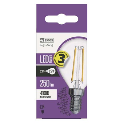 Emos/ Z74236 LED žárovka Filament Mini Globe 2W E14 neutrální bílá