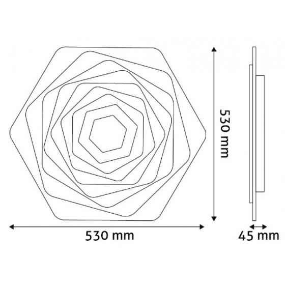 Avide/ Designová stropní lampa Avide Atina 85W (42,5+42,5) s RF dálkovým ovládáním