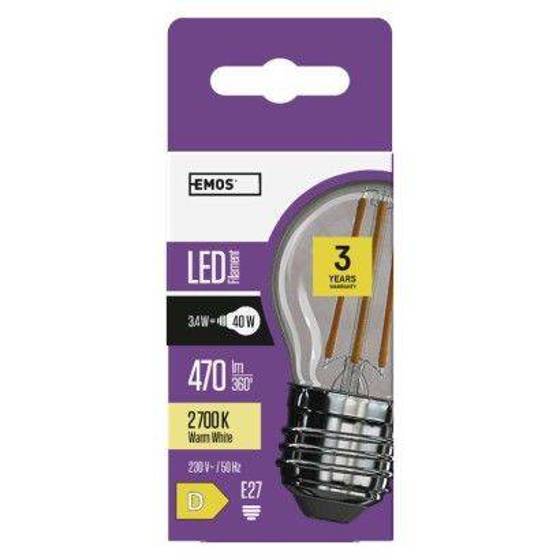 Emos/ LED žárovka Filament Mini Globe 3,4W E27 teplá bílá