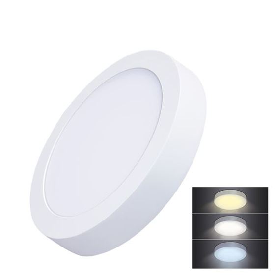 Solight/ LED mini panel CCT, přisazený, 18W, 1530lm, 3000K, 4000K, 6000K, kulatý