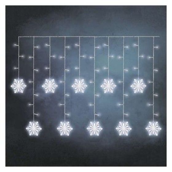 Emos /LED vánoční závěs – vločky, 135x50 cm, vnitřní, studená bílá