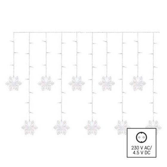 Emos /LED vánoční závěs – vločky, 135x50 cm, vnitřní, studená bílá