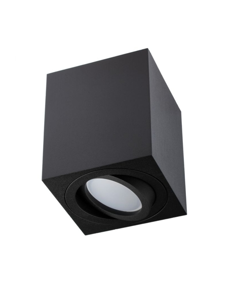 KmUniversal/ PODHLEDOVÉ BODOVÉ SVÍTIDLO PŘISAZENĚ VÝKLOPNÉ AMAT-M GU10 LUMILED ČTVEREC ČERNÁ 84MM