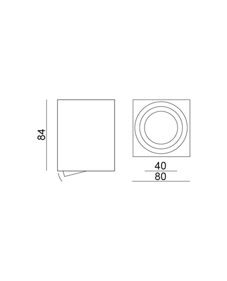 KmUniversal/ PODHLEDOVÉ BODOVÉ SVÍTIDLO PŘISAZENĚ VÝKLOPNÉ AMAT-M GU10 LUMILED ČTVEREC ČERNÁ 84MM