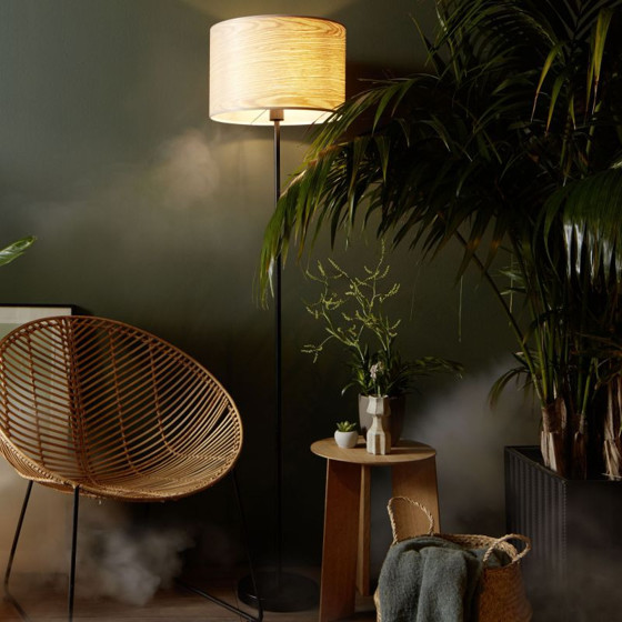 Btrilliant/Stojací lampa ROMM dřevěné stínidlo