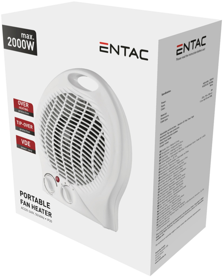 Entac/ Přenosné ventilátorové topení 2000W bílé