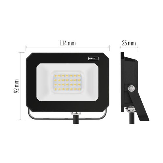 Emos/ LED reflektor SIMPO 20 W, černý, neutrální bílá