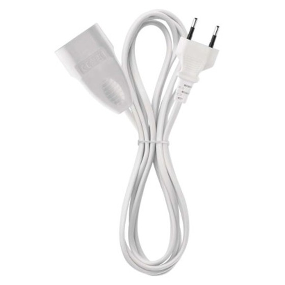 Emos/Dvoužilový pohyblivý přívod 1,5 m / 1 zásuvka / bílý / PVC / 0,75 mm2