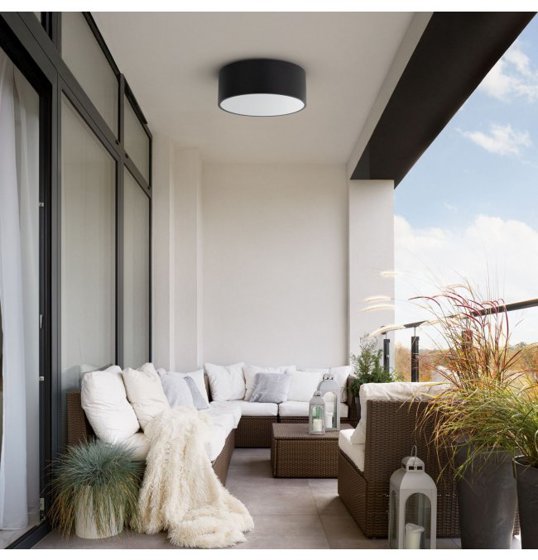 TKLighting/ Stropní svítidlo LIVO 30cm černé 2x E27 IP54