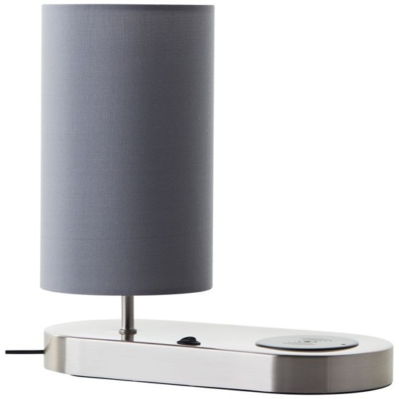 Brilliant/ Stolní lampa CLARIE šedá, bezdrátové nabíjení
