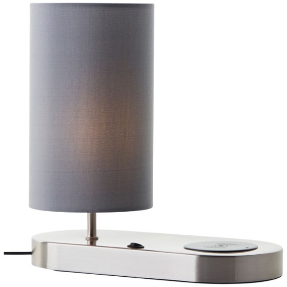 Brilliant/ Stolní lampa CLARIE šedá, bezdrátové nabíjení