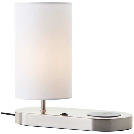 Brilliant/Stolní lampa CLARIE bílá, bezdrátové nabíjení