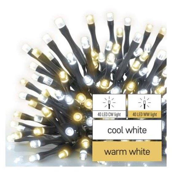 Emos/ Vánoční osvětlení  D4AN04 80LED řetěz 8m teplá/studená bílá s časovačem