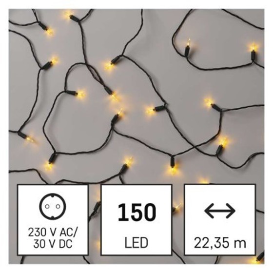 Emos/ LED vánoční řetěz – tradiční, 22,35 m, venkovní i vnitřní, vintage