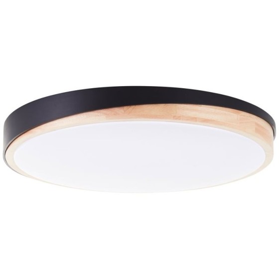 Brilliant/ Stmívatelné LED svítidlo BAARLO DŘEVO černé průměr 50cm, RC, CCT, Night Light