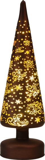 Annas/ Dekorativní stromeček Anna's Collection Hvězdy hnědý s osvětlením D 10 V 30 cm