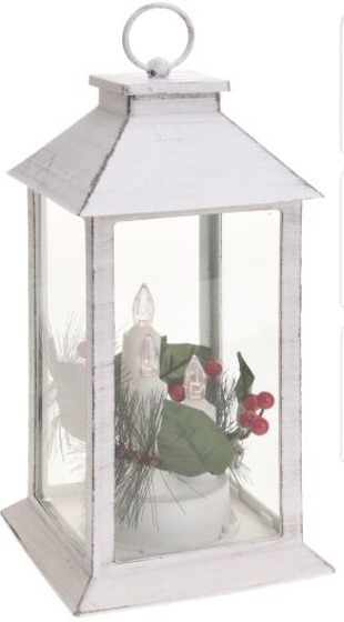 Nipeko/ LED LUCERNA S DEKORACÍ 29CM BÍLÁ ANX000070