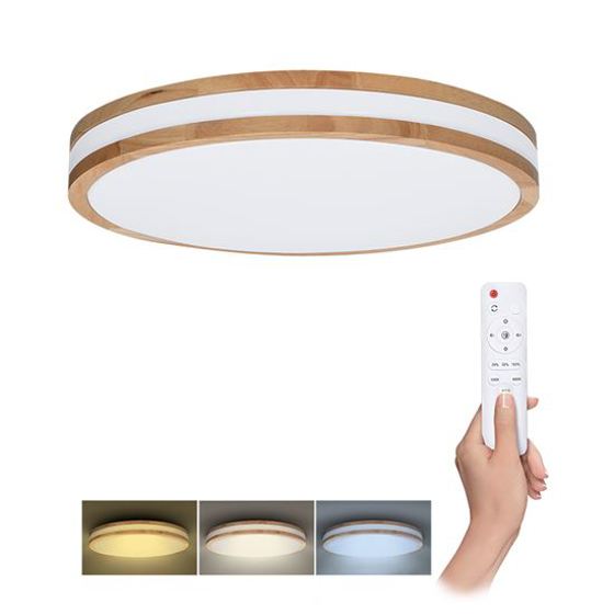 Solight/   LED osvětlení s dálkovým ovladačem Woody, 60W, 4200lm, 50cm, změna chromatičnosti, stmívatelné