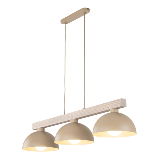 TKLighting/ Dřevěný lustr OSLO SABIA 3xE27, béžová/dřevo  11012