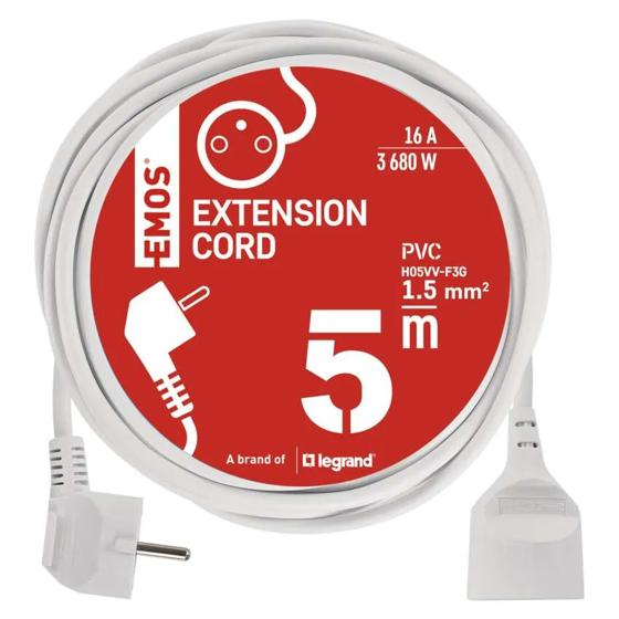 Emos/ Prodlužovací kabel – spojka, 5m, bílý 1Z