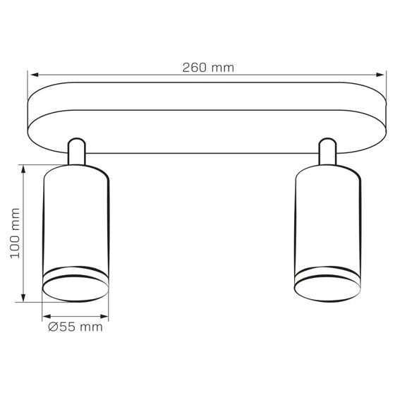 GoldLux/ Nástěnné a stropní bodové svítidlo 2x GU10 White IP44 TURYN Sanico