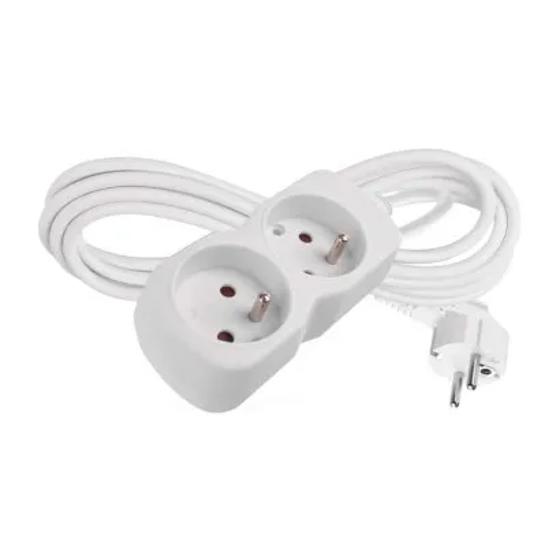 Emos/Prodlužovací kabel 3 m / 2 zásuvka / bílý / PVC / 1 mm2